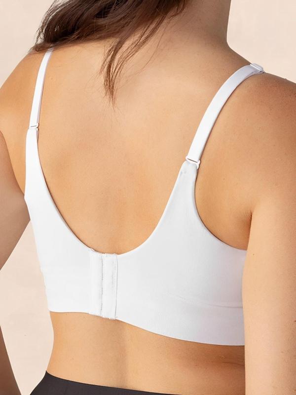 Women's Solid Wireless Push Up Bra, Adjustable Strap Seamless Bra, Soft Comfortable Breathable Lingerie for Daily Wear